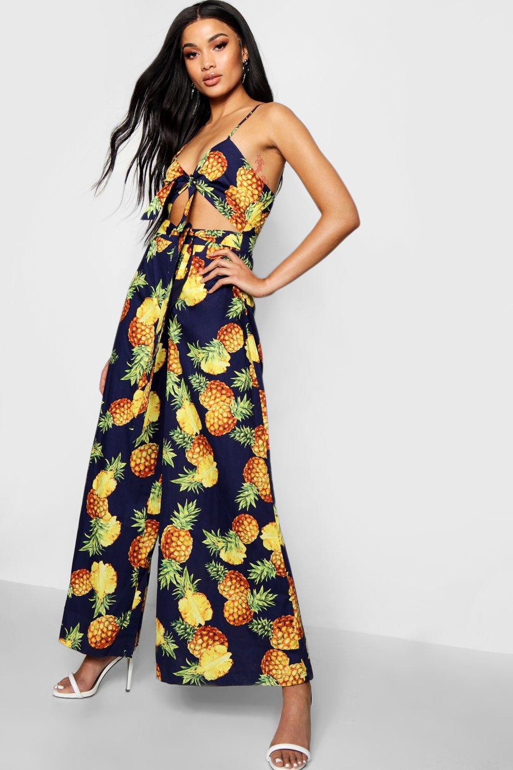 pineapple print jumpsuit