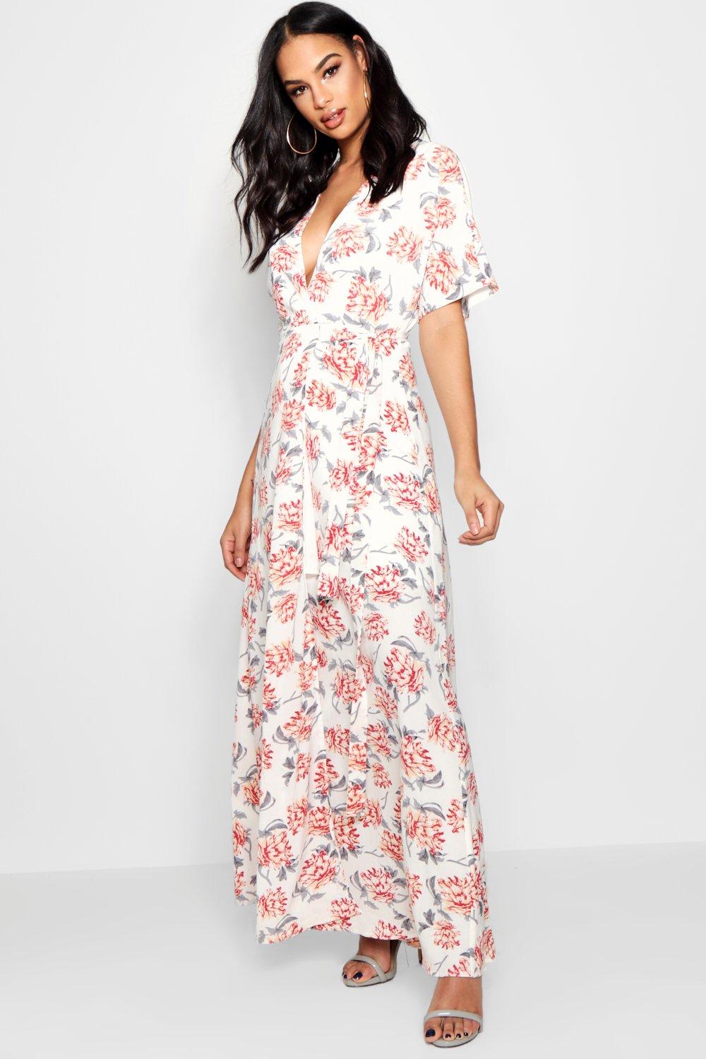 kimono maxi dress boohoo