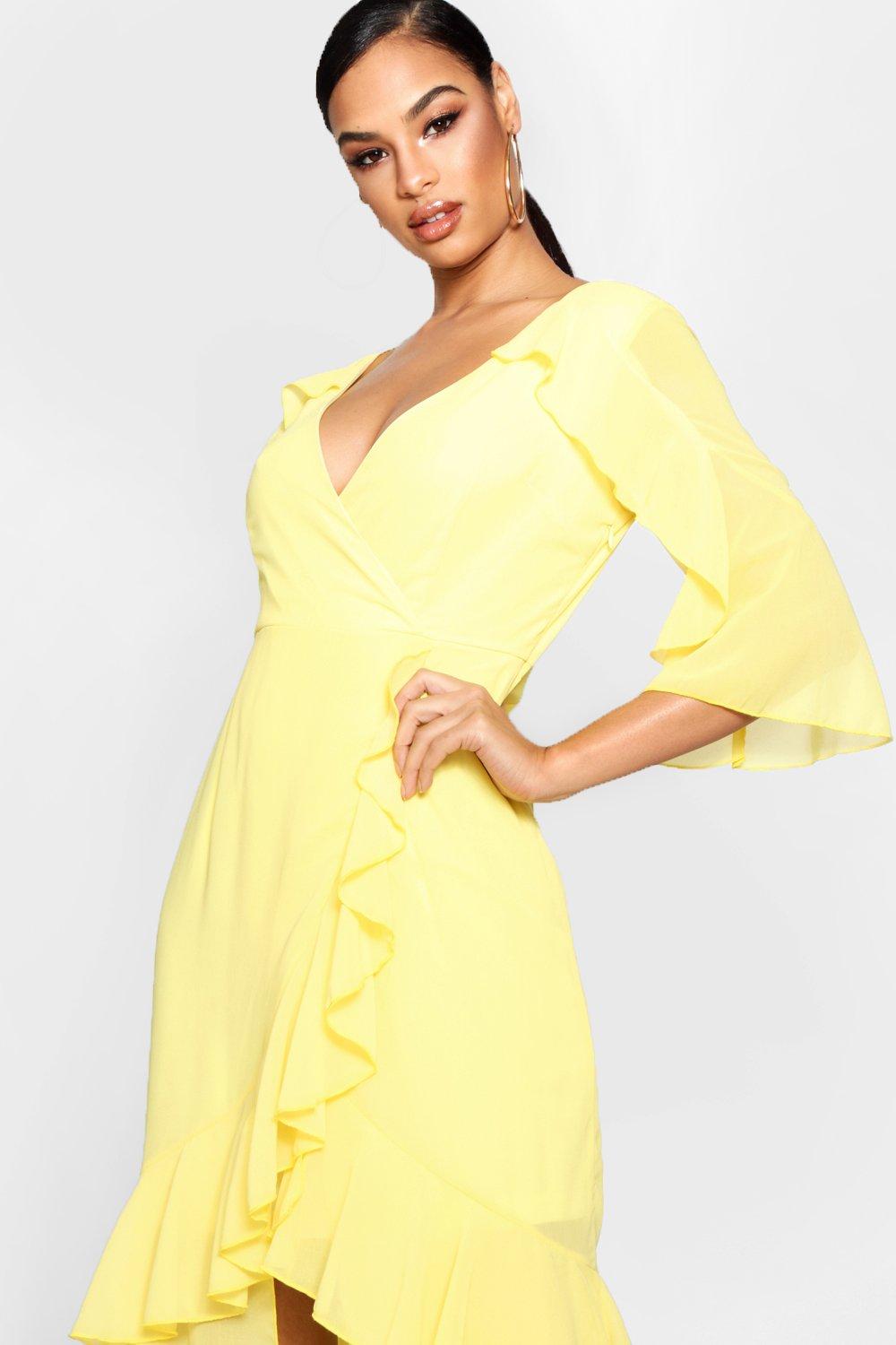 boohoo ruffle maxi dress