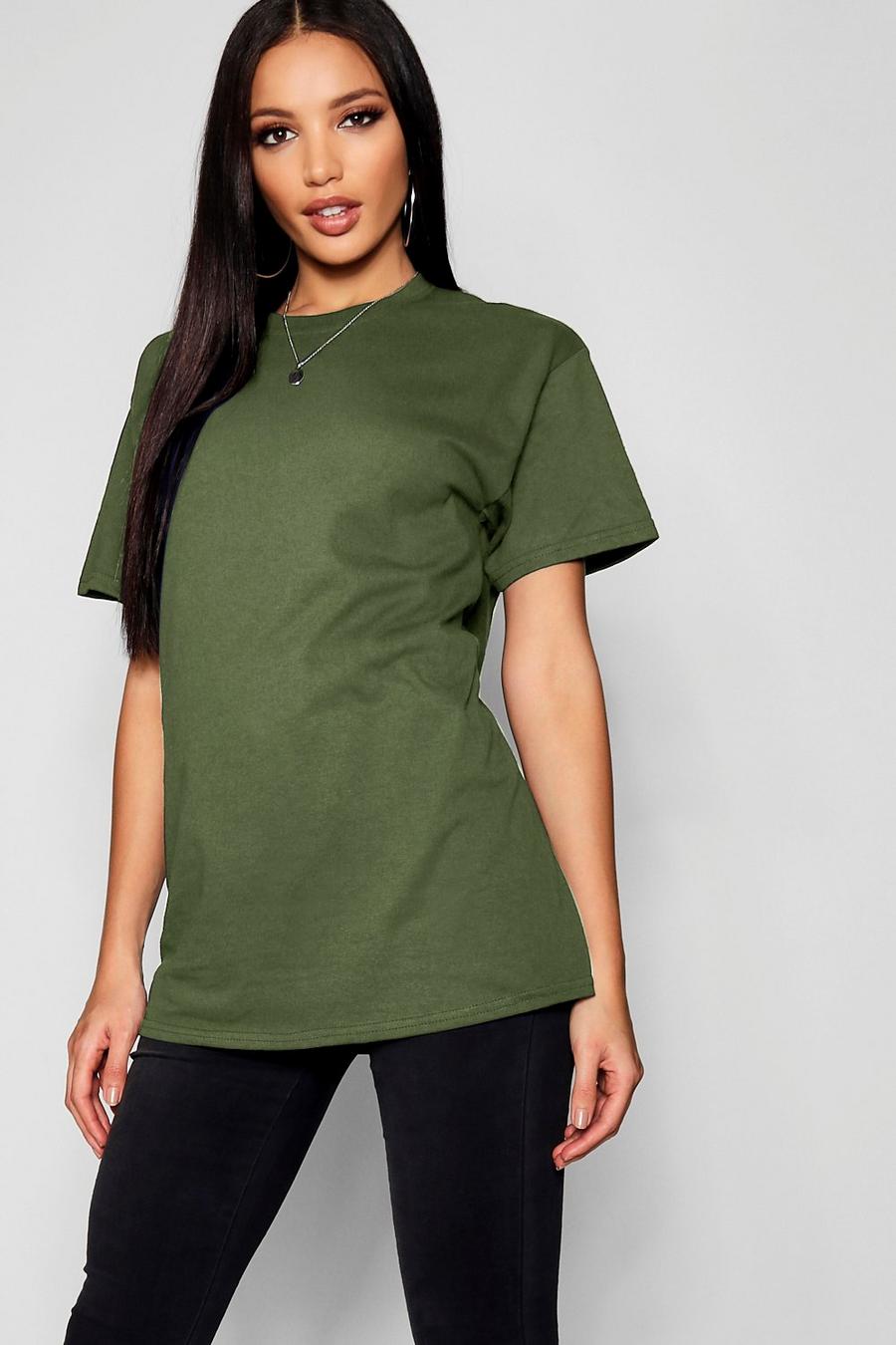 Basic Oversize Boyfriend T-Shirt, Khaki image number 1