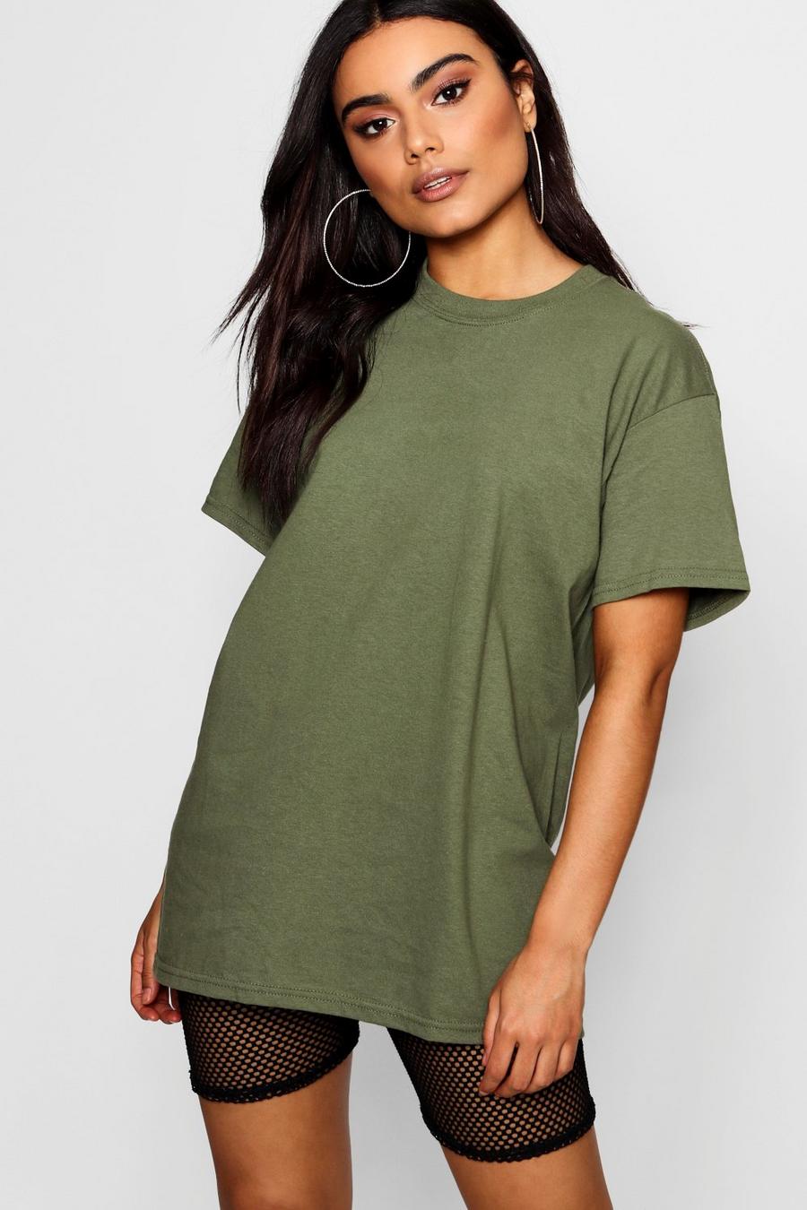 Camiseta básica boyfriend oversize, Verde salvia image number 1