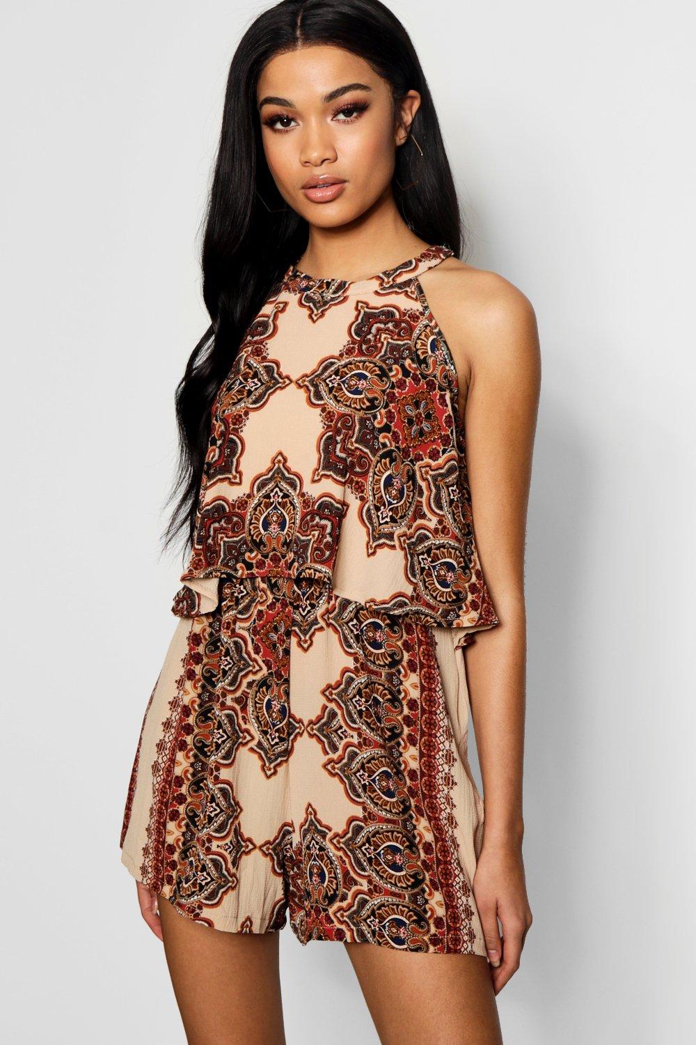 boohoo lace playsuit