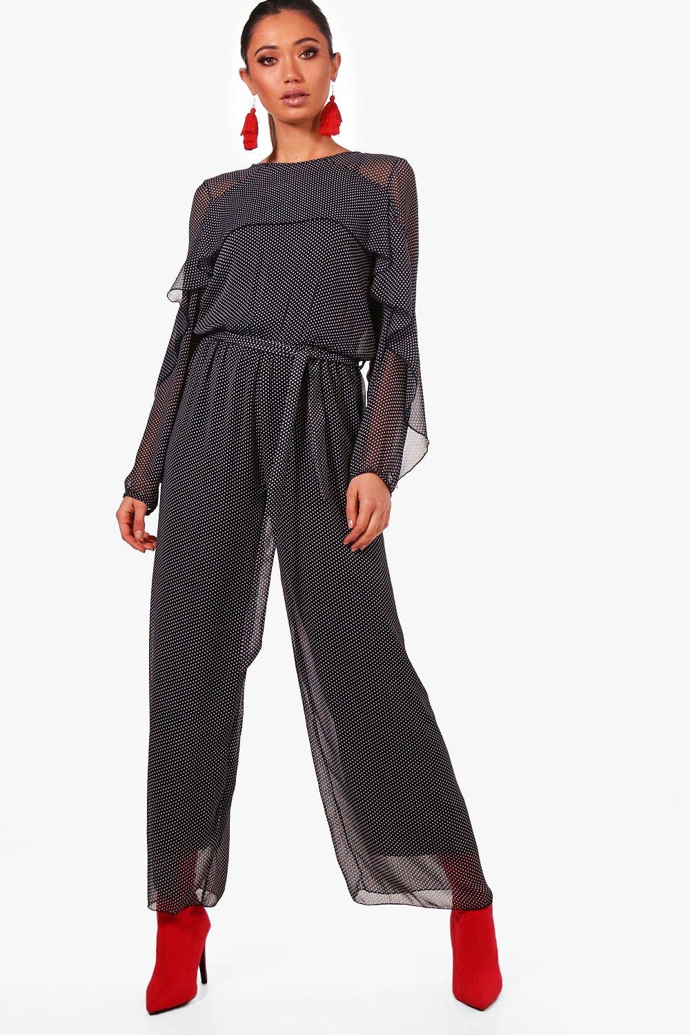 boohoo polka dot jumpsuit