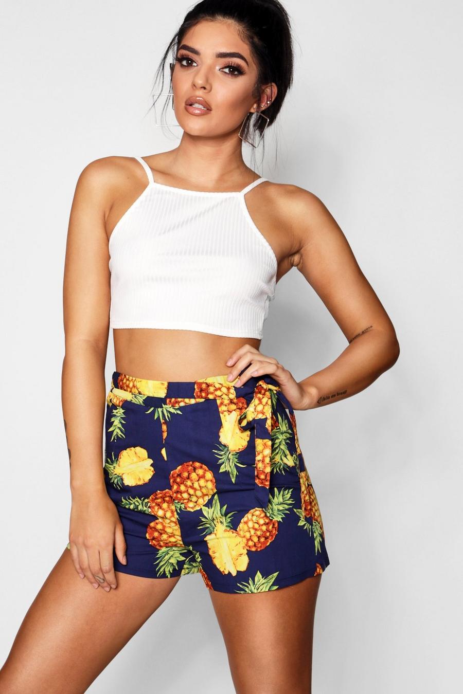 Pineapple Print Shorts image number 1
