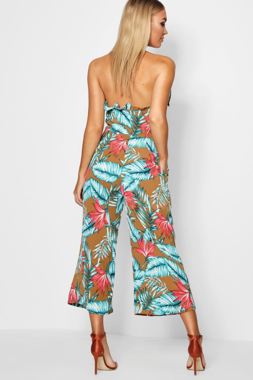 jungle print jumpsuit
