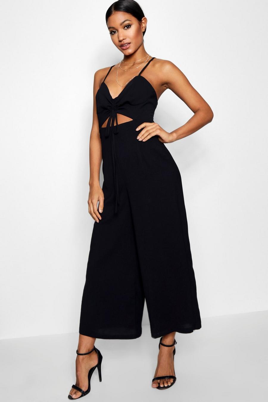 Ruched Front Strappy Wide Leg Jumpsuit image number 1