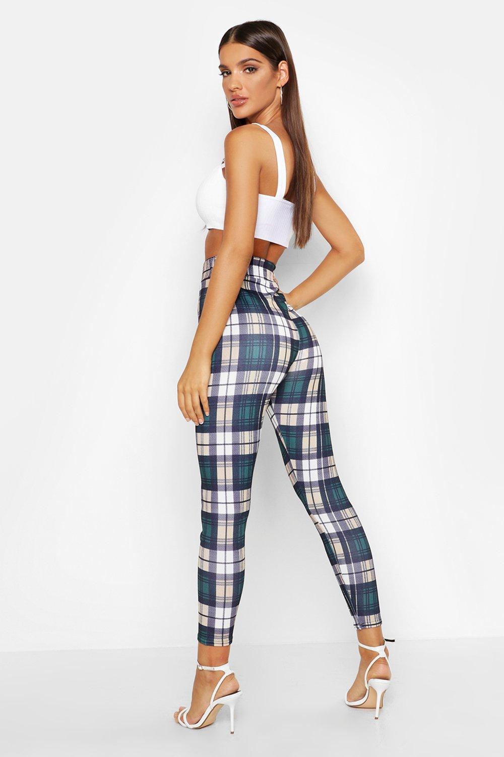 Boohoo tartan leggings hotsell