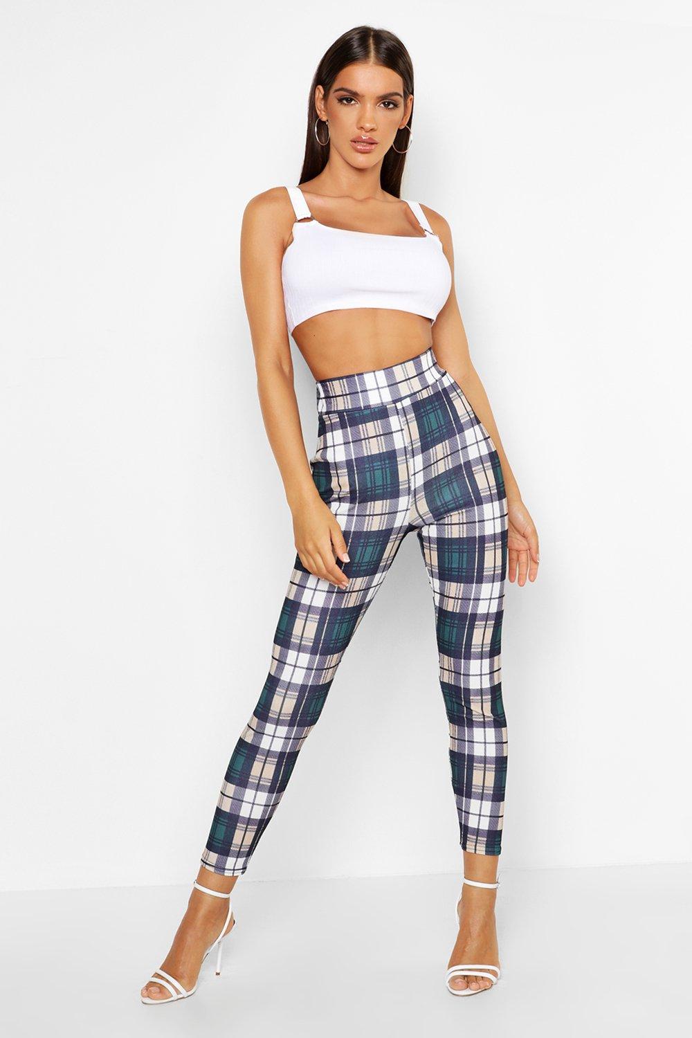 Boohoo tartan outlet leggings