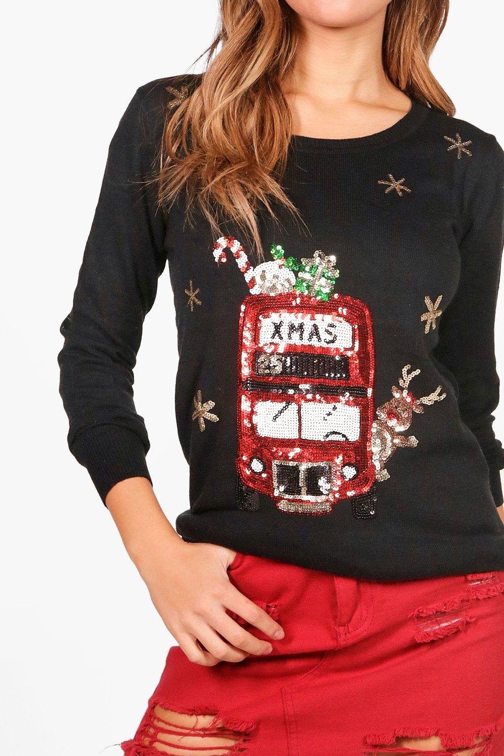 red sequin christmas jumper