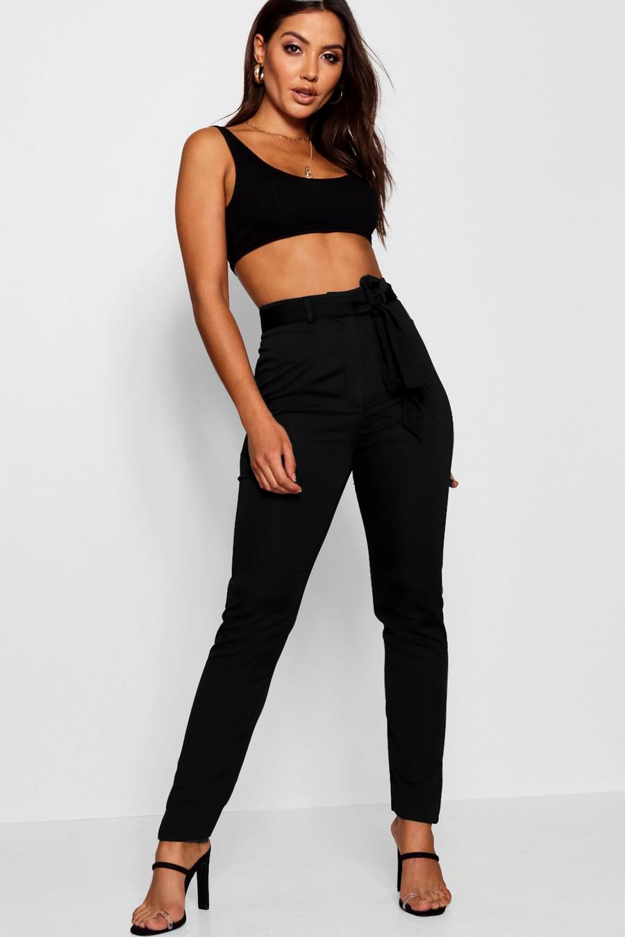 Longer Length Tie Waist Satin Trousers image number 1