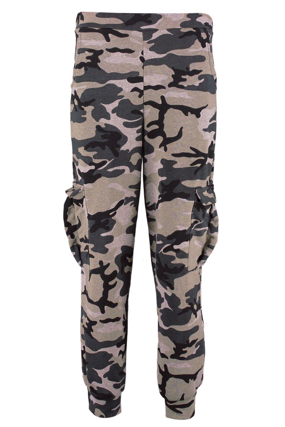 camo loopback cargo joggers