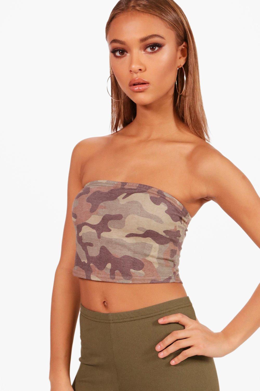 camo bandeau top