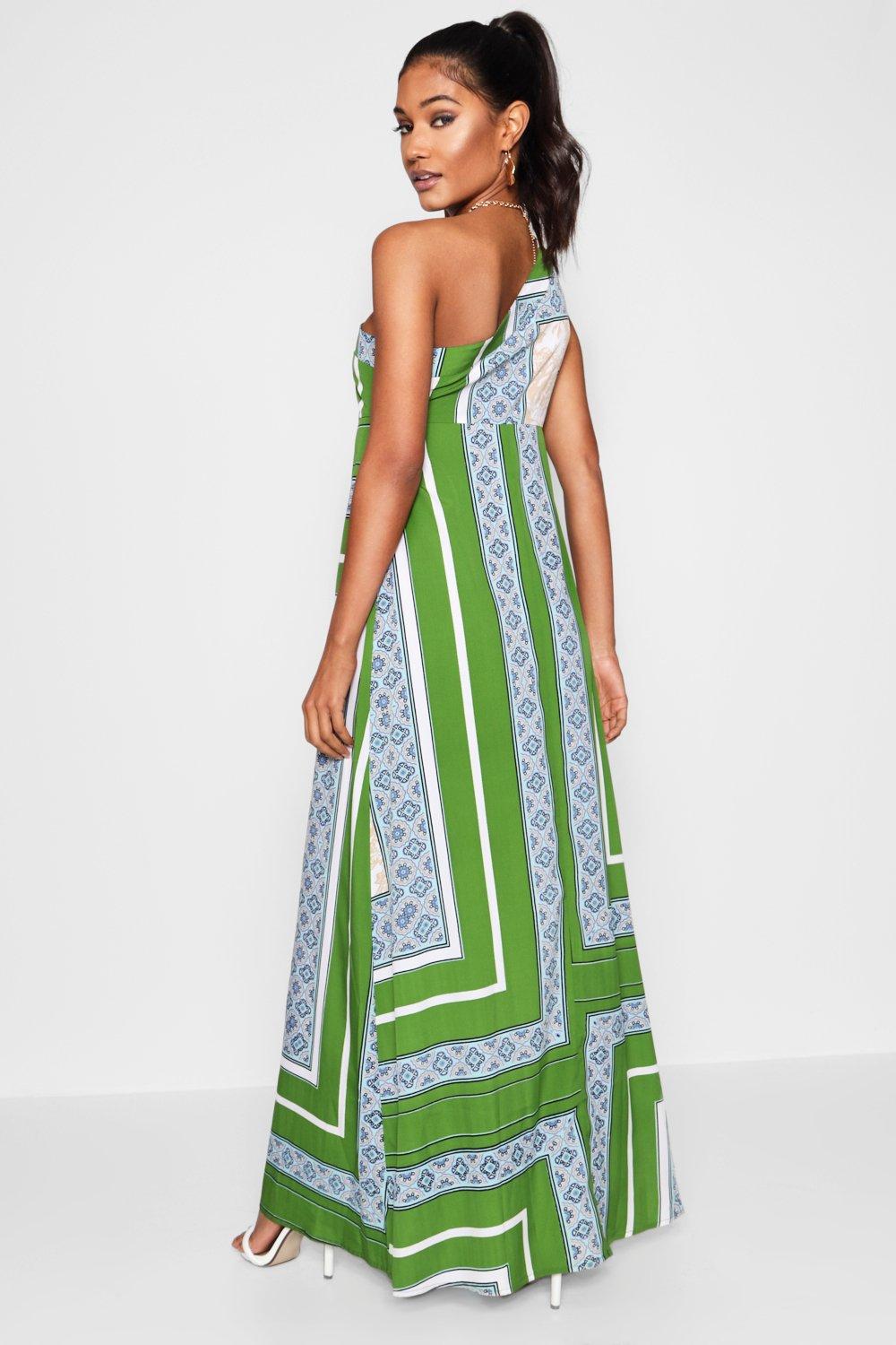 Boohoo scarf print maxi on sale dress