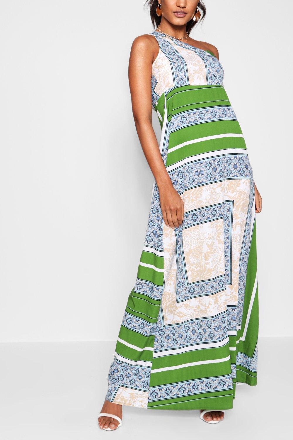 Boohoo scarf print maxi on sale dress