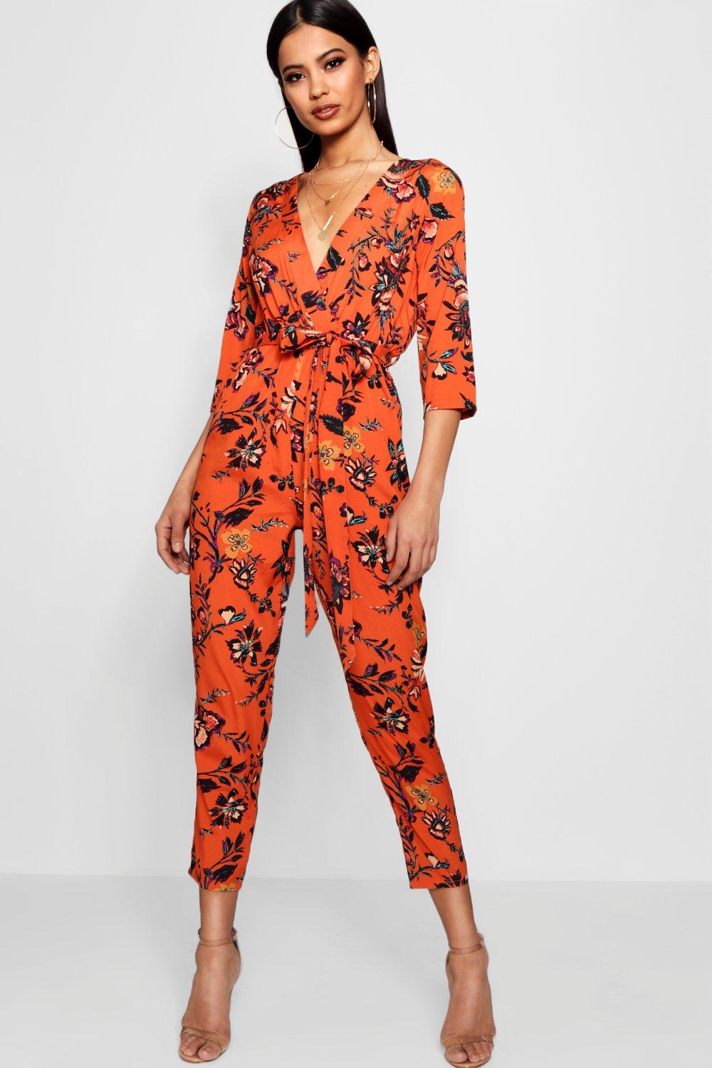 boohoo wrap front jumpsuit