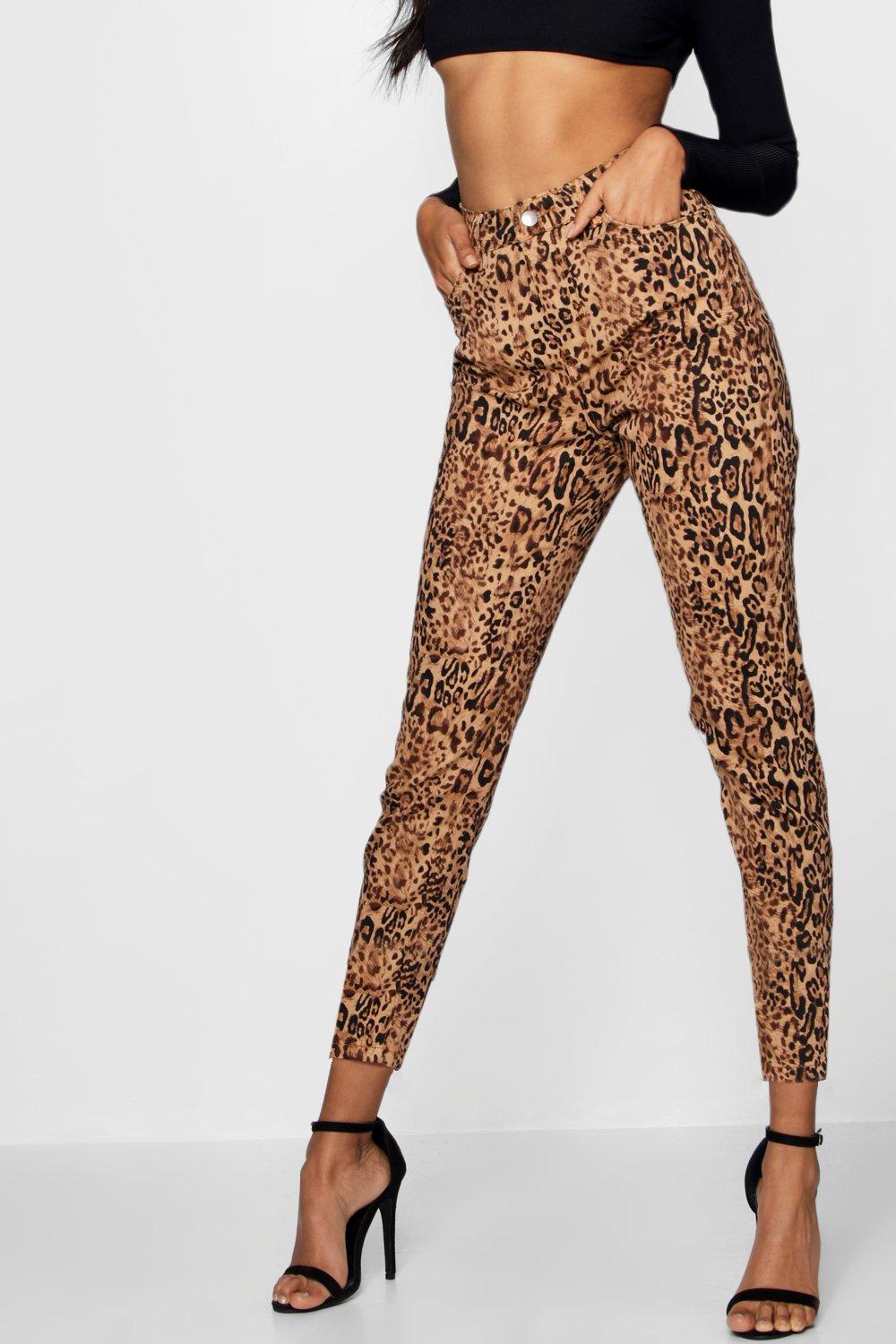 A New Day Women's Animal Leopard Print High-Rise Skinny Ankle Length Pants 8  R 