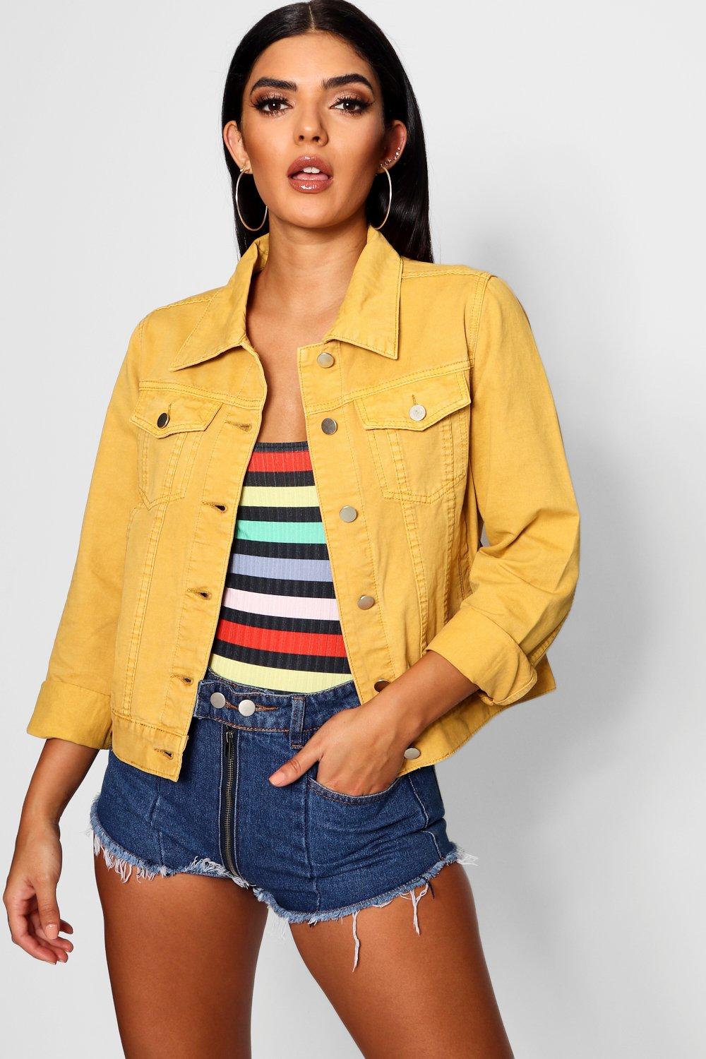 mustard trucker jacket