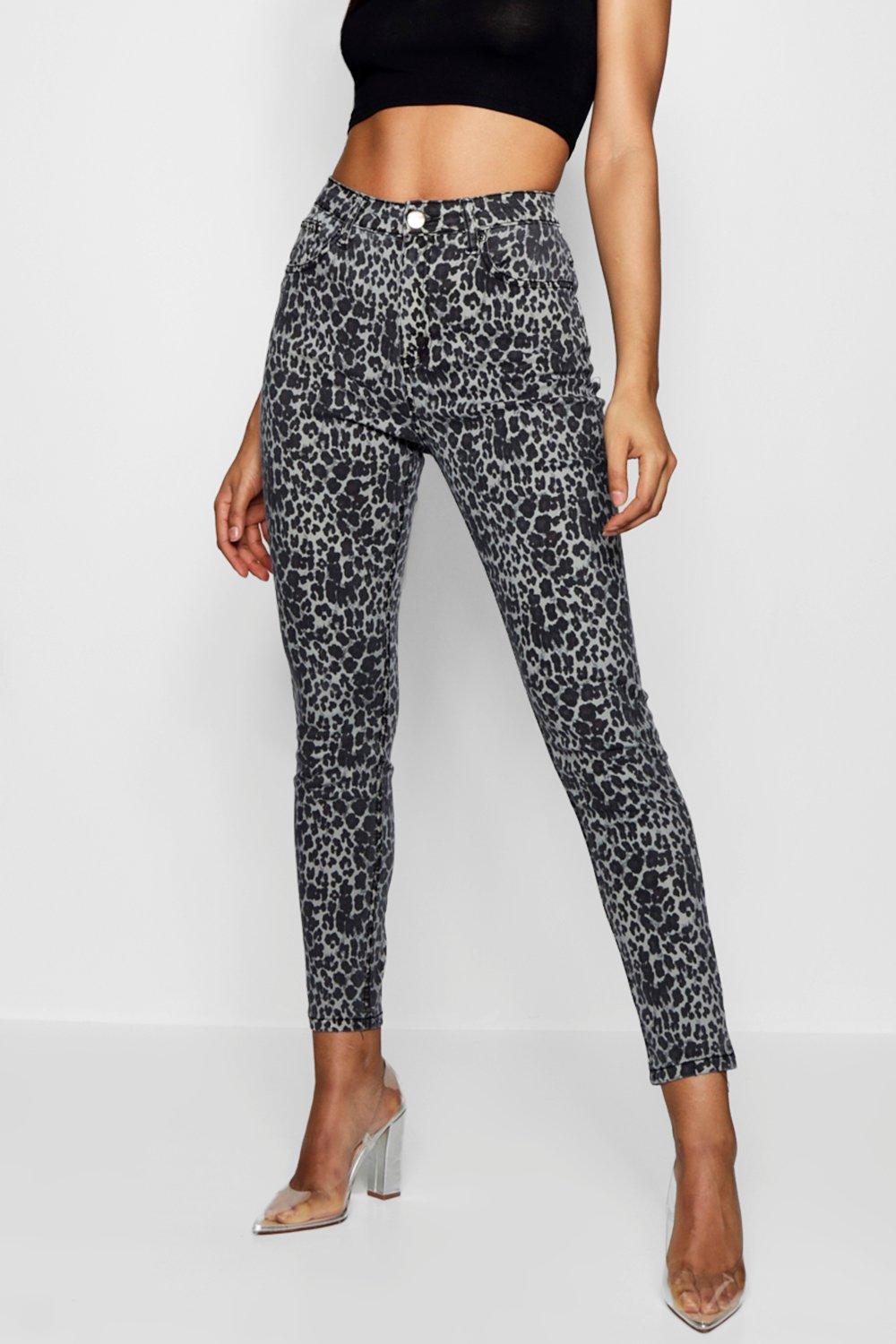 leopard print skinny pants