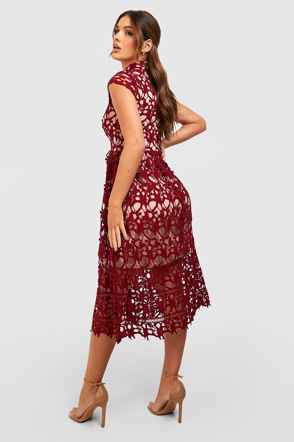 Lace midi 2025 skater dress