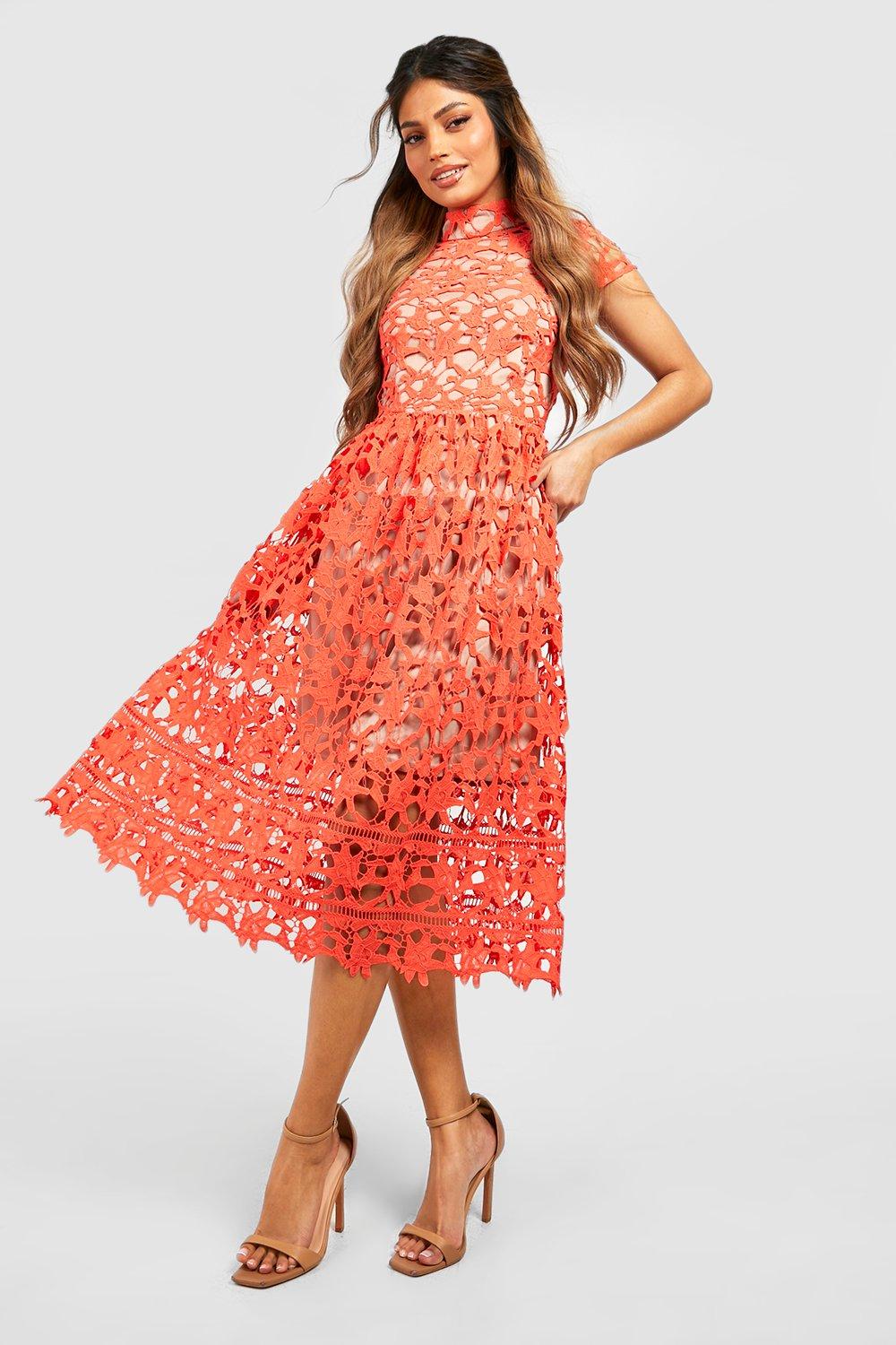 Asos design lace midi best sale skater dress