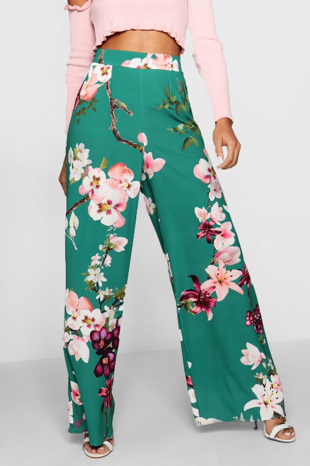 Green flower hot sale pants