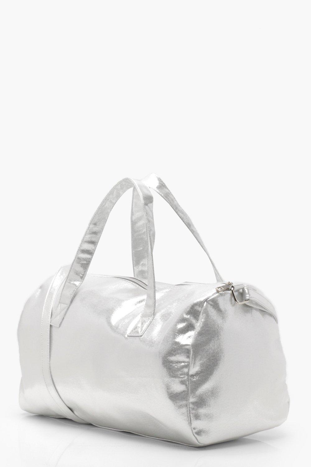 Silver Glitter Duffle Bag