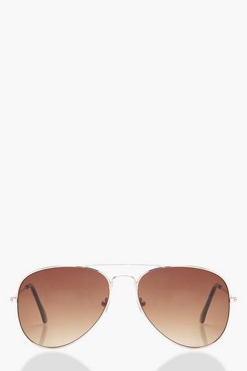 Lunettes de soleil style aviateur marron