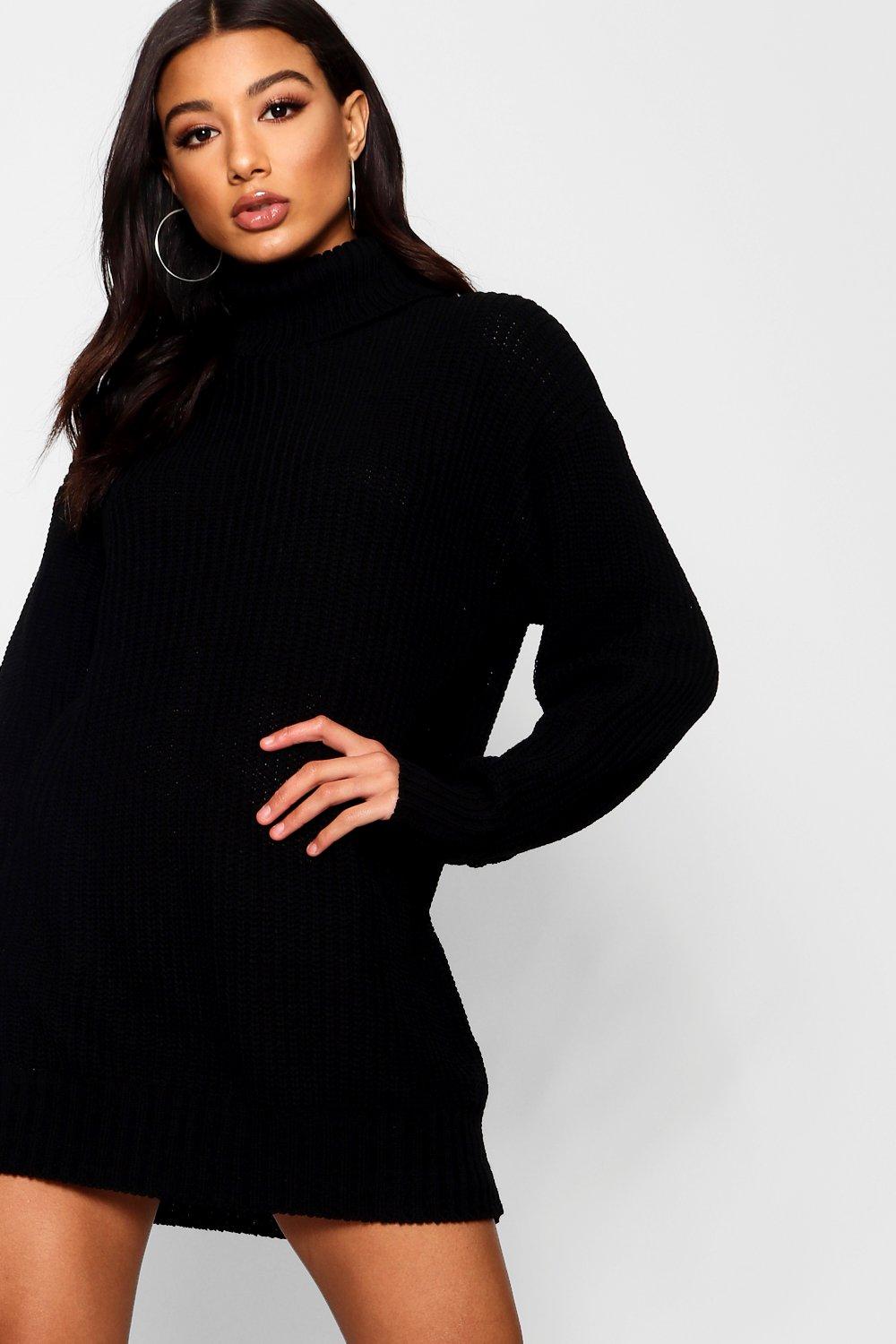 black oversized jumper dress