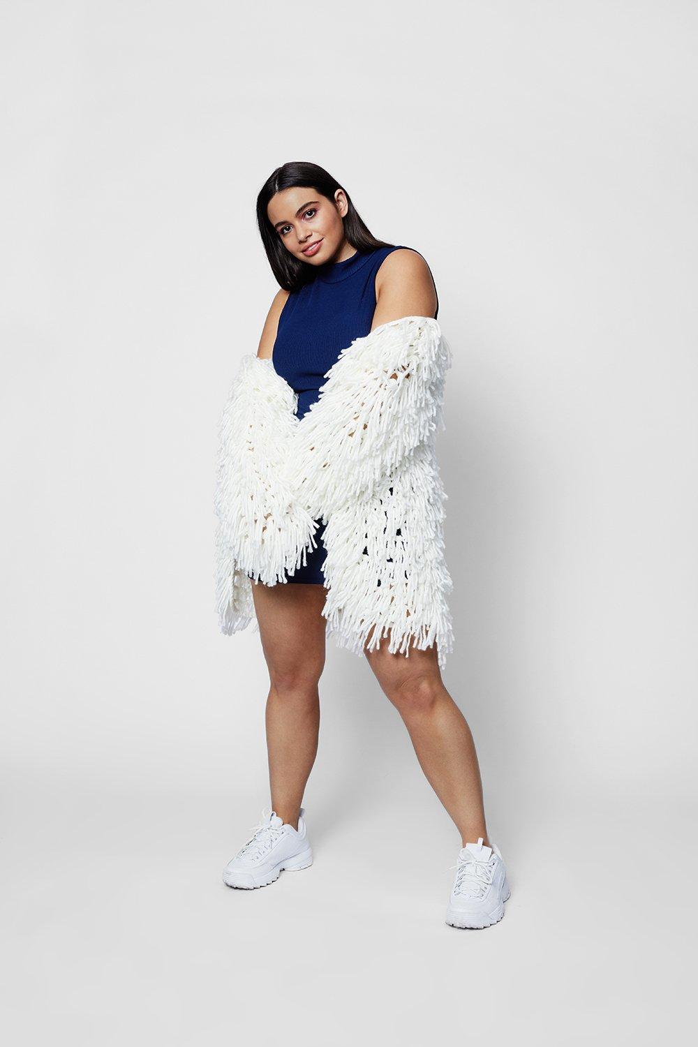 shaggy cardigan boohoo
