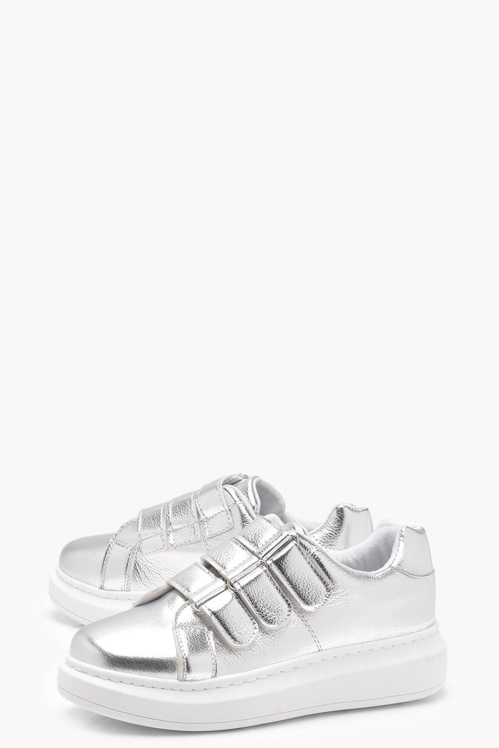 Silver deals velcro trainers