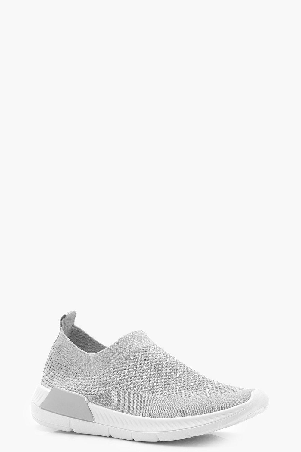 slip on diamante trainers