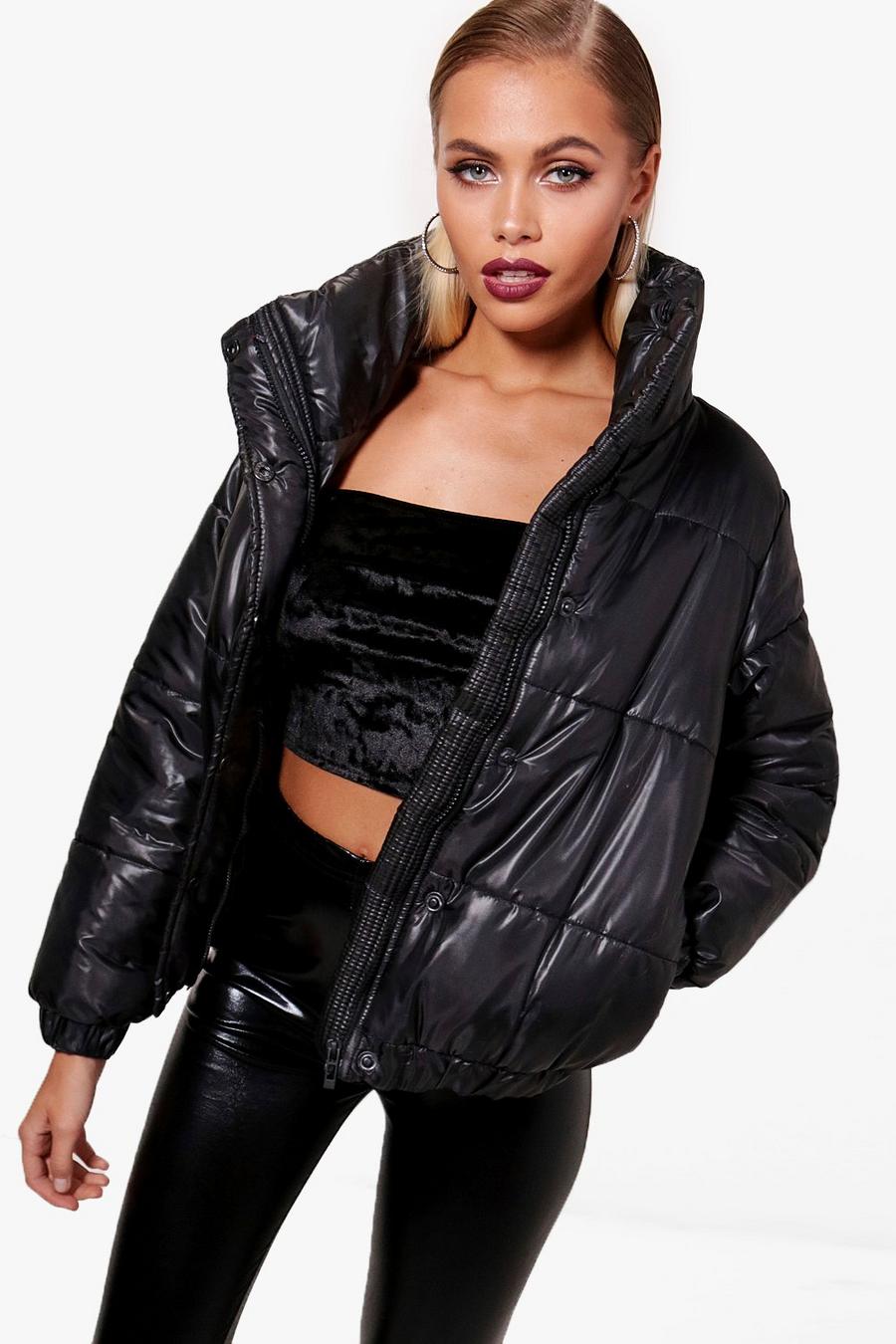 High Shine Crop Puffer Jacket image number 1