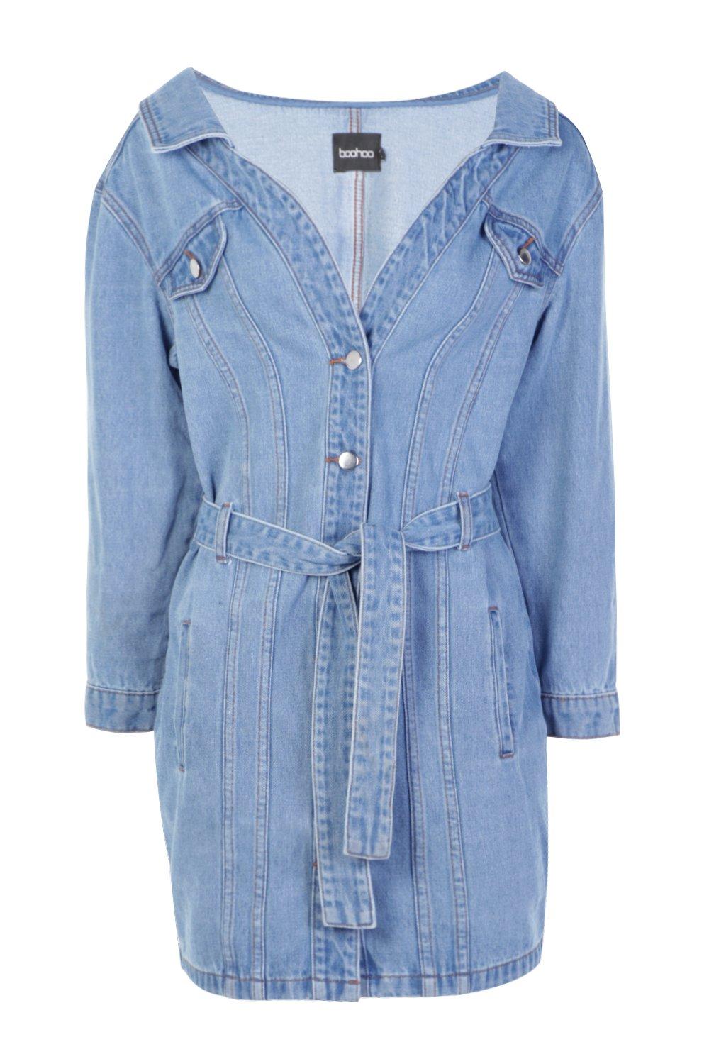 off the shoulder denim dress boohoo