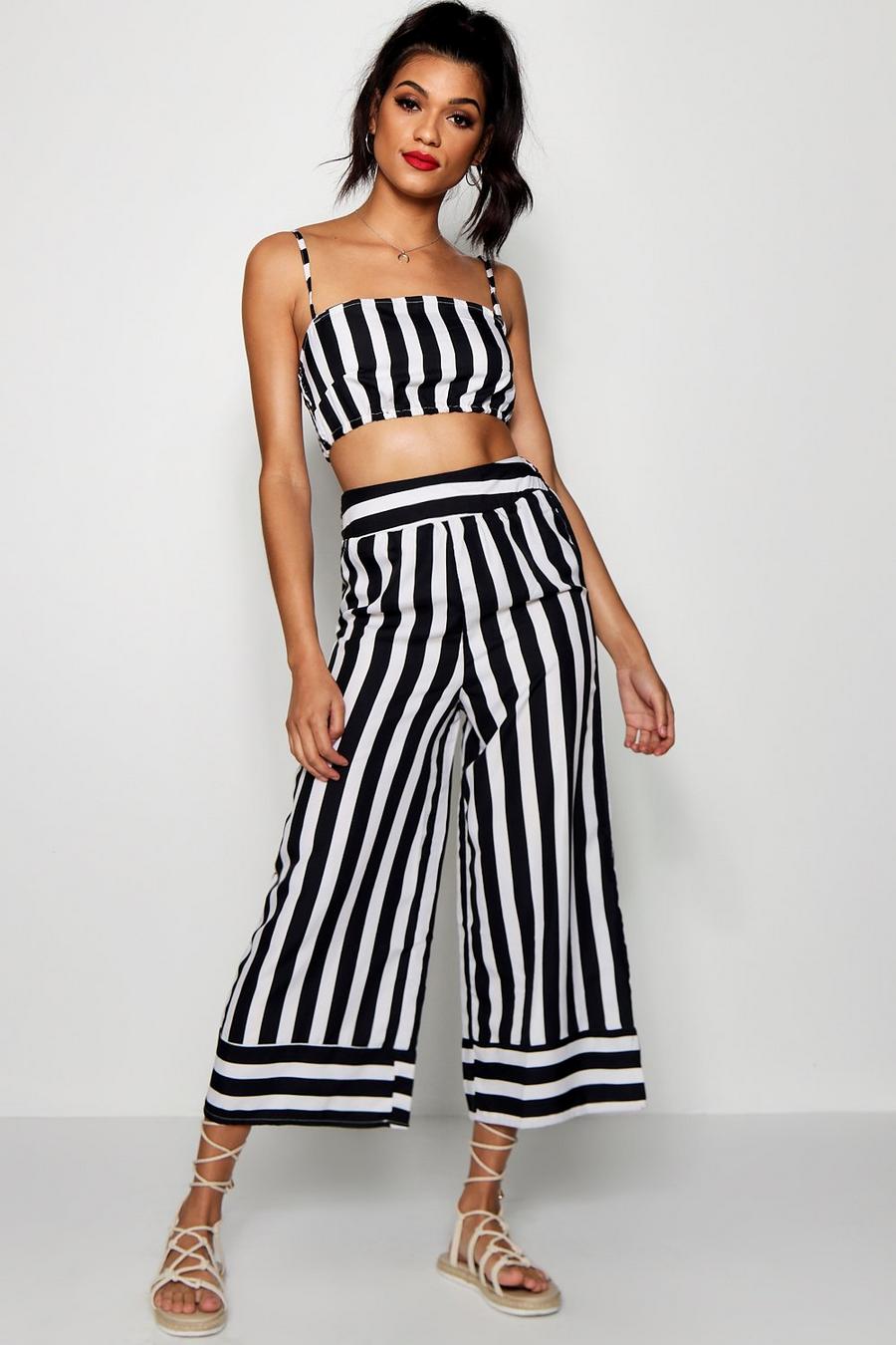 Stripe Square Neck Pants Two-Piece image number 1