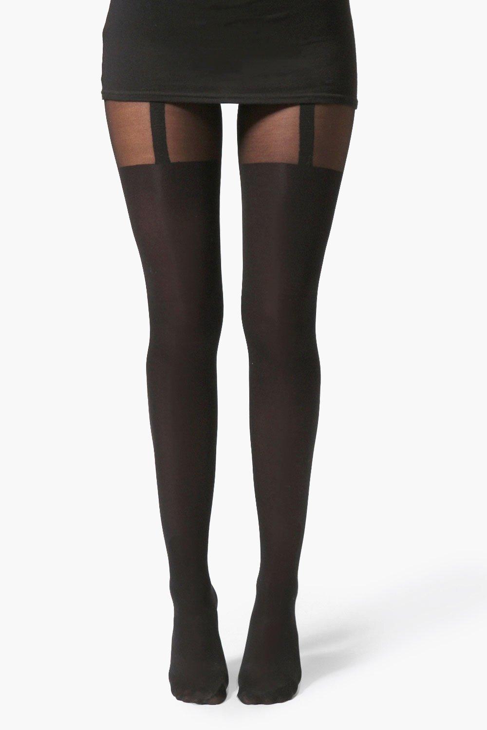 MOCK GARTER BELT STOCKINGS PANTYHOSE (1X, 2X, 3X) plus sized - Donatella's  Hosiery