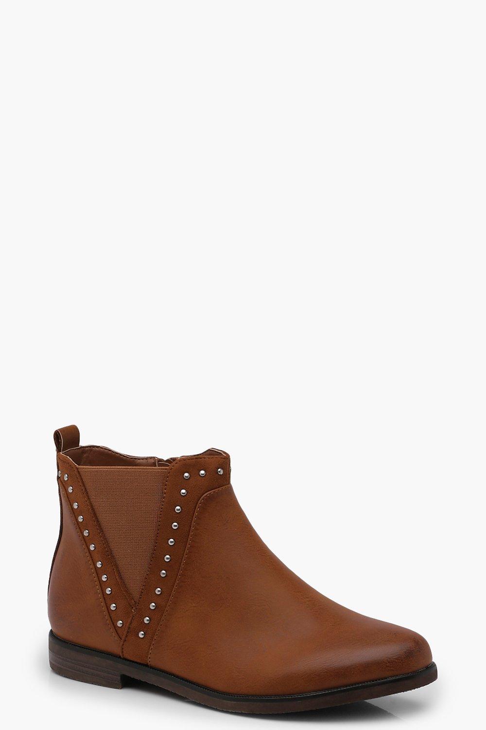 v cut ankle boots