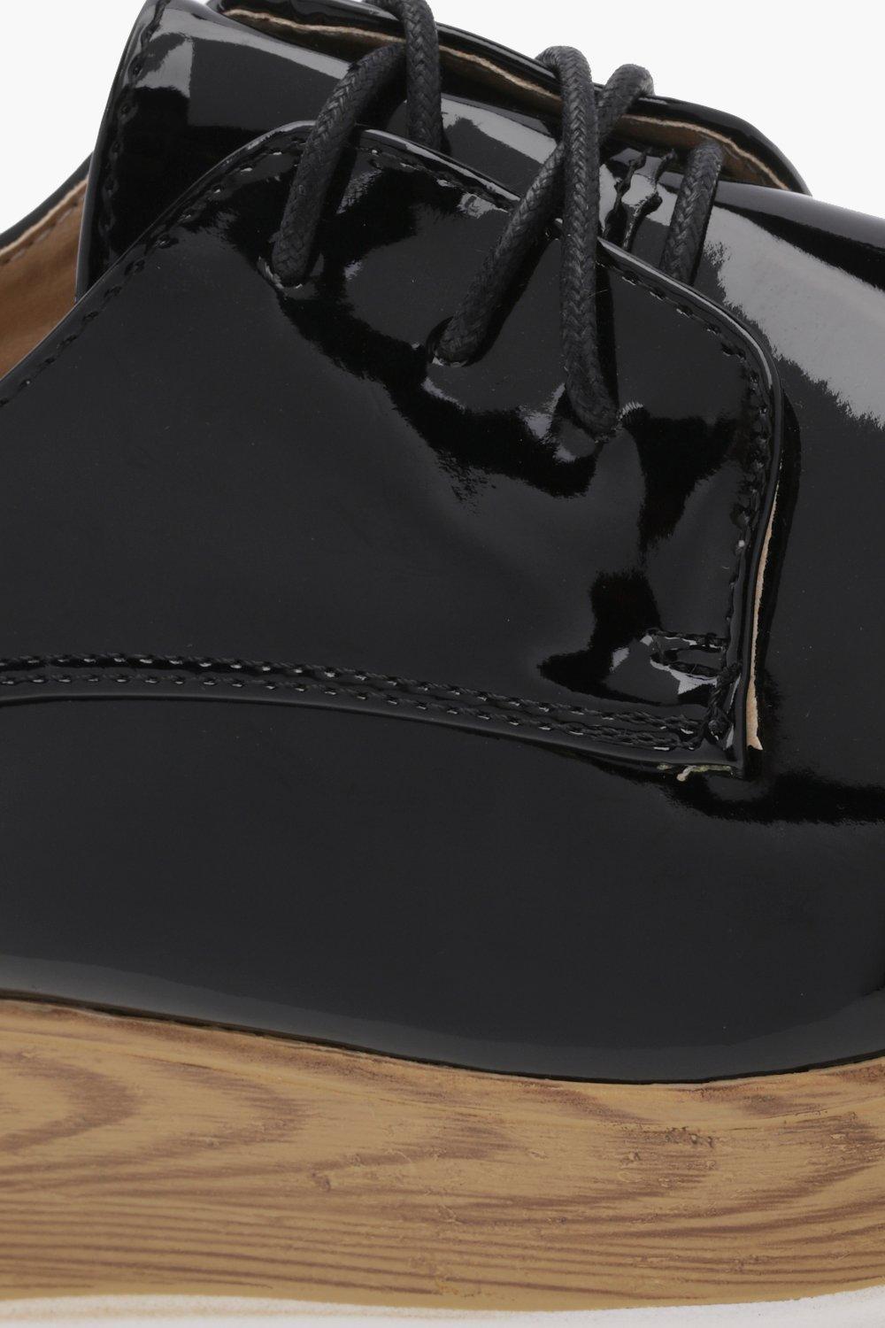 Black platform brogues womens sales