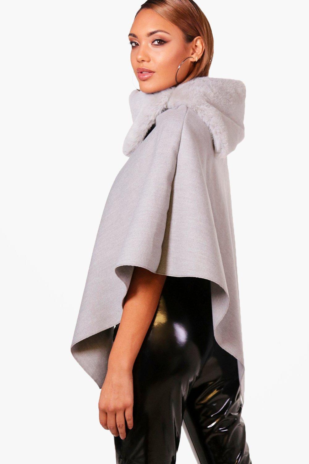 Faux fur outlet collar cape