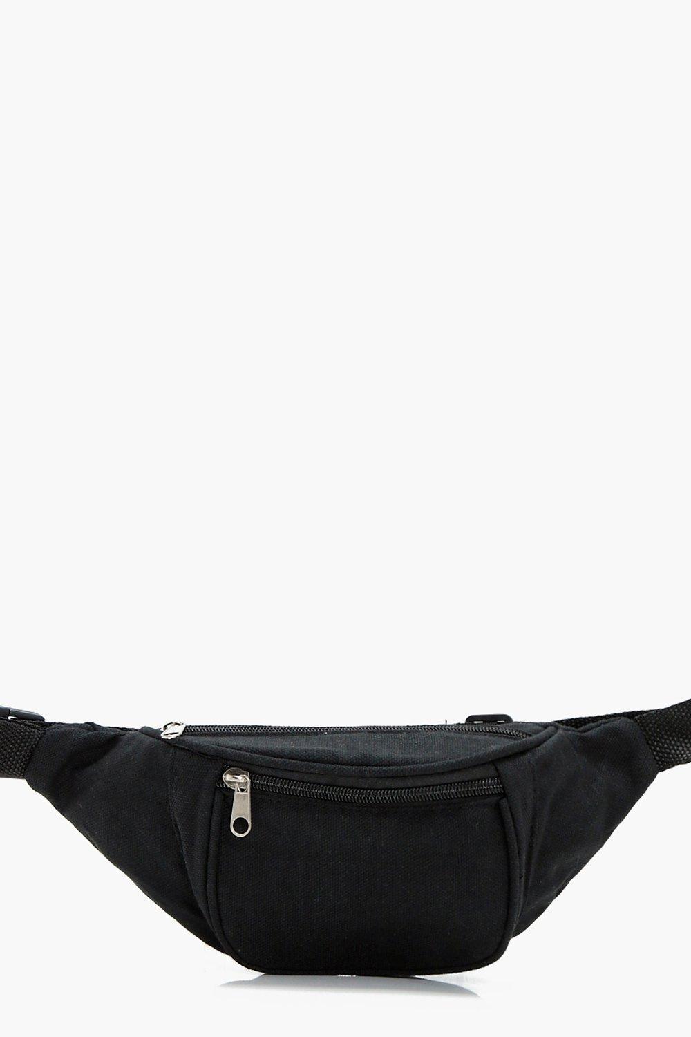 black fabric bum bag