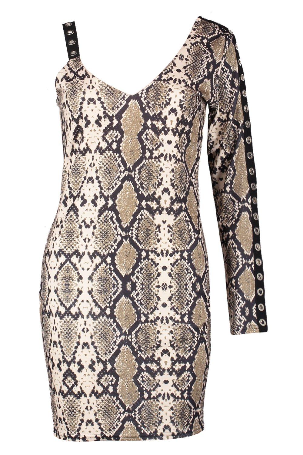 Snakeskin print clearance bodycon dress