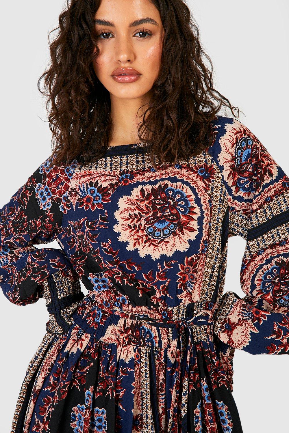 shirred waist maxi dress
