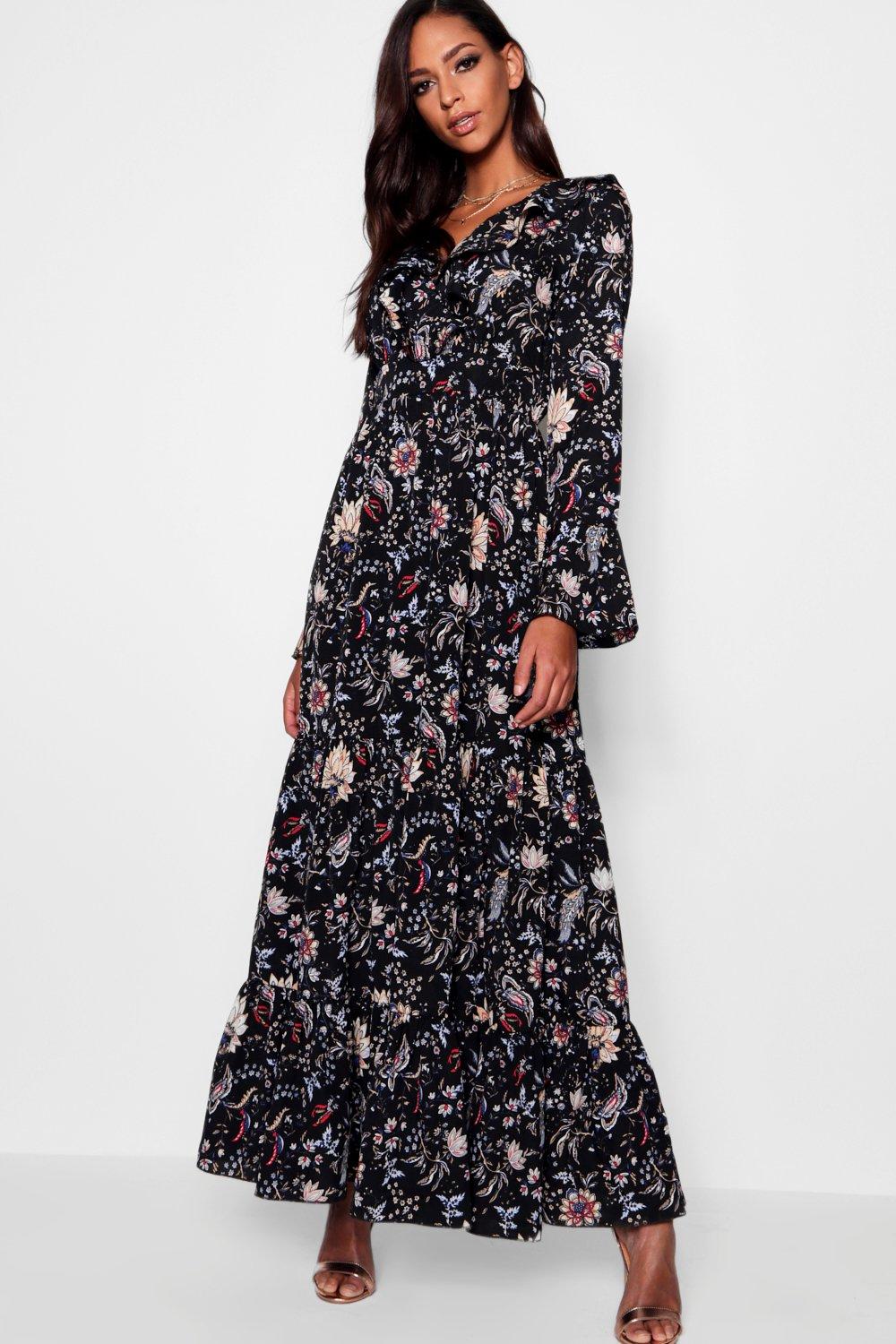 tiered maxi dress uk