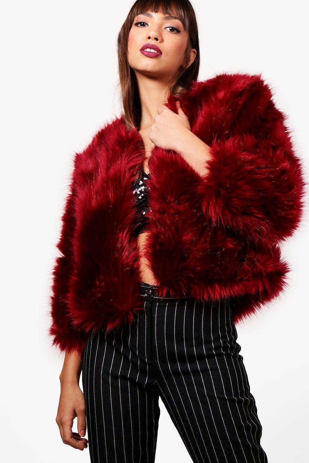 laura faux fur coat