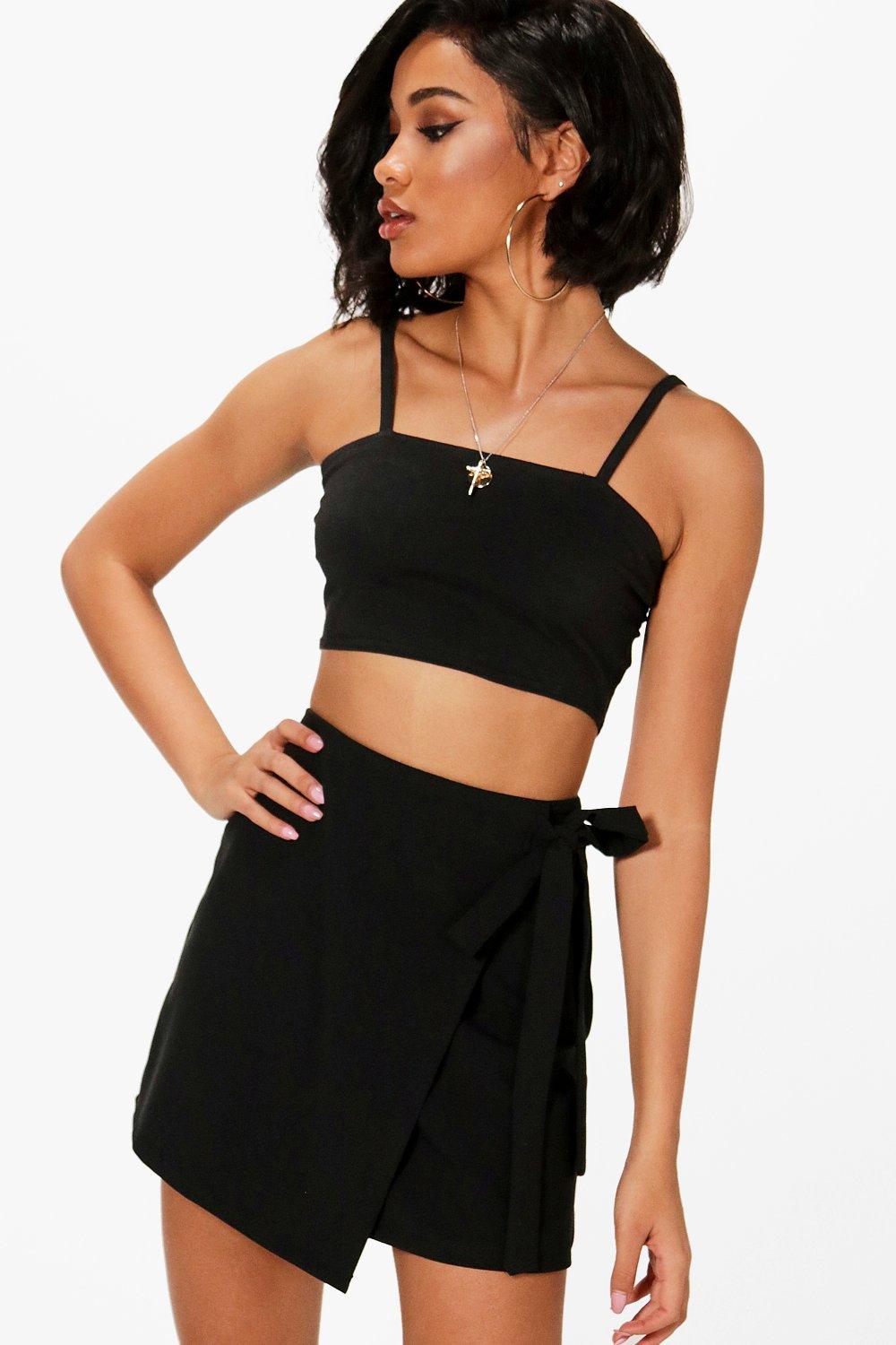 Mini wrap tie clearance skirt