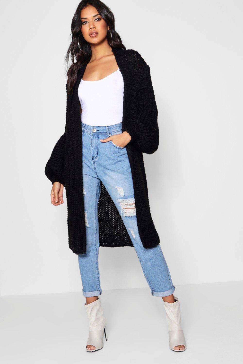 balloon sleeve oversized cardigan