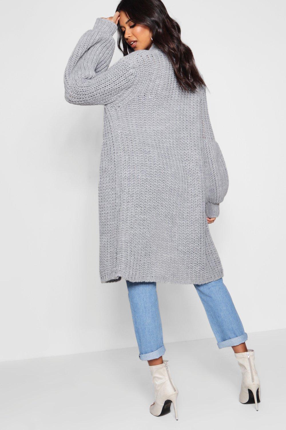 oversized balloon sleeve cardigan