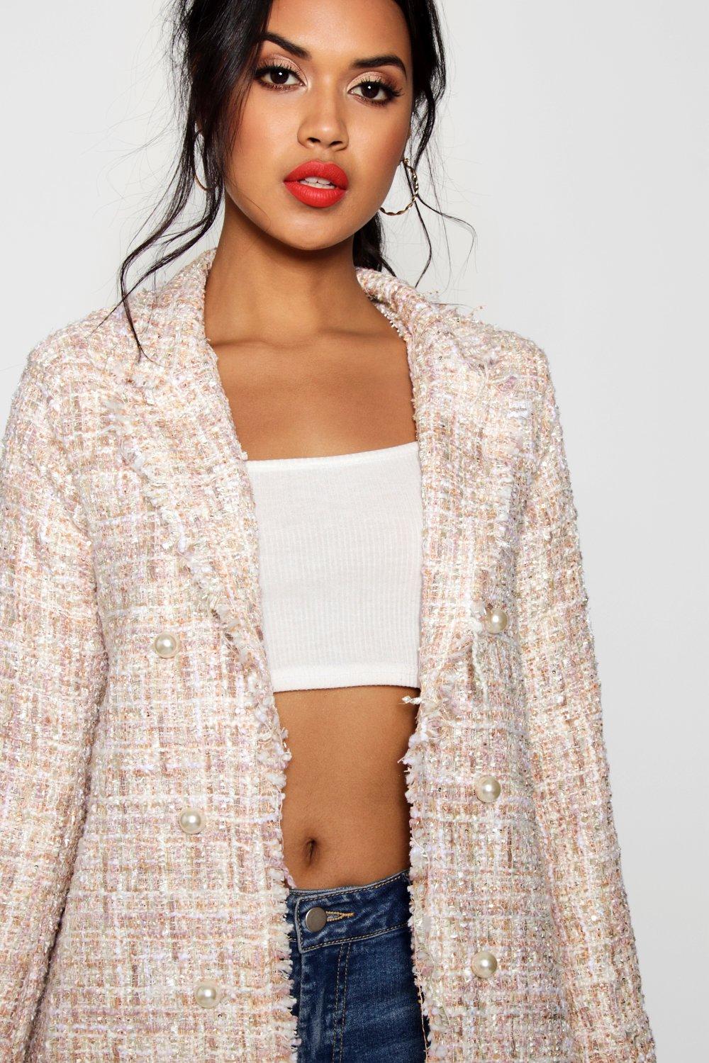 Longline boucle hot sale jacket