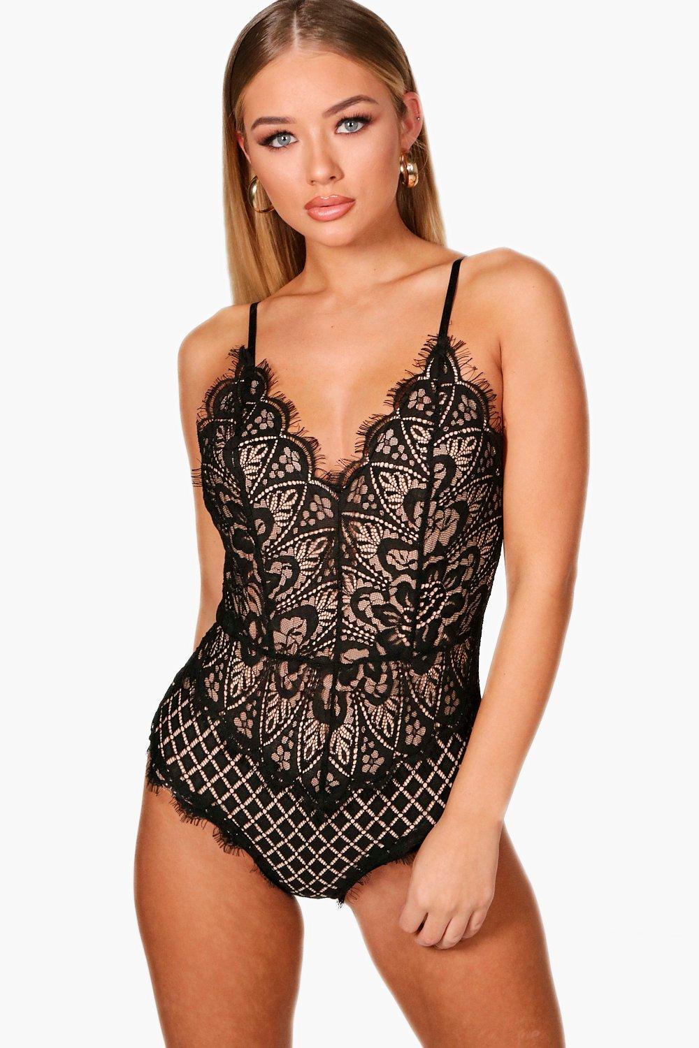 eyelash lace bodysuit