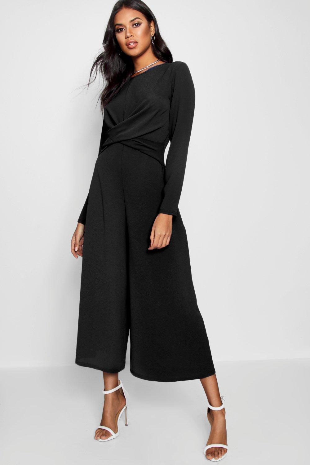 knot front culotte jumpsuit