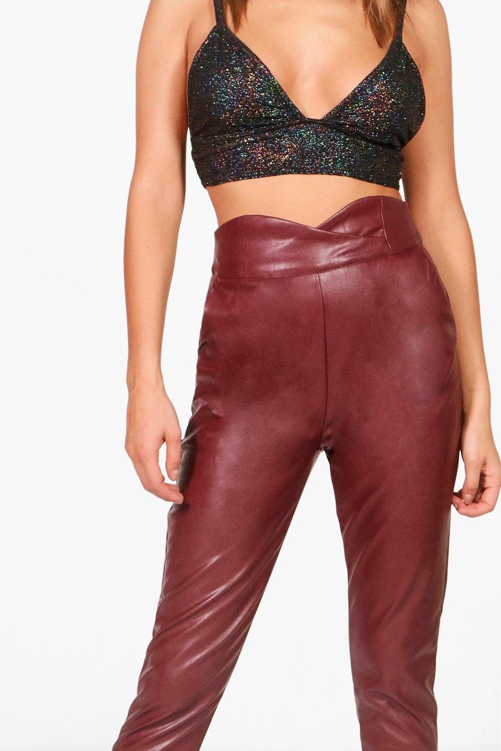 boohoo leather trousers
